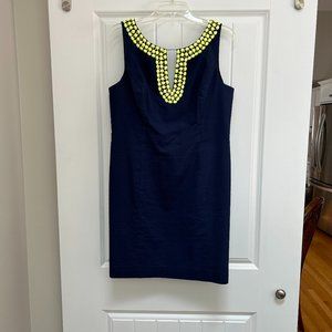 Lilly Pulitzer navy beaded shift dress